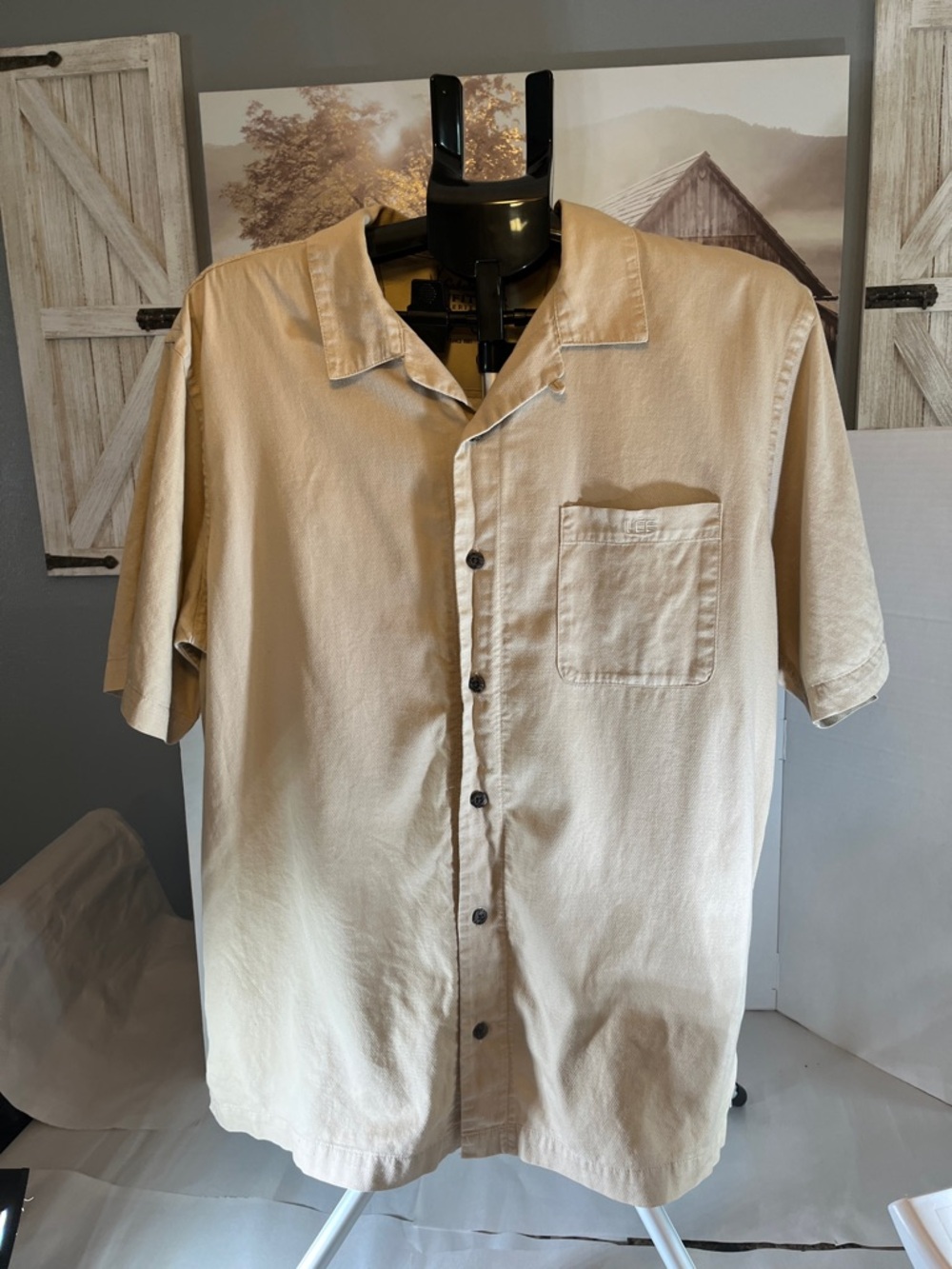 Men's Short-Sleeve Casual Shirt - Beige Cabela’s Outfitters  Size L